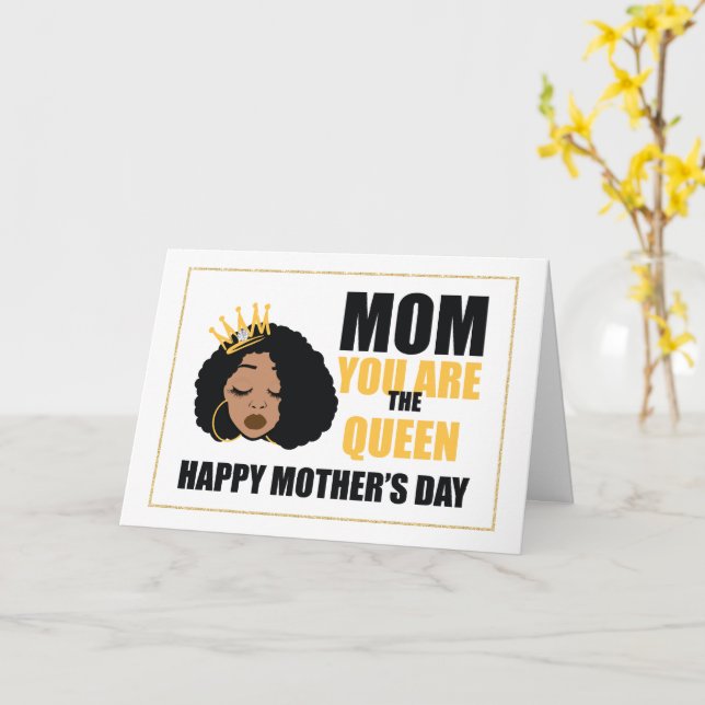 African American Mother's Day  Card (Yellow Flower)