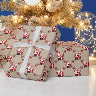 African American Mr and Mrs Clause Gift Wrap