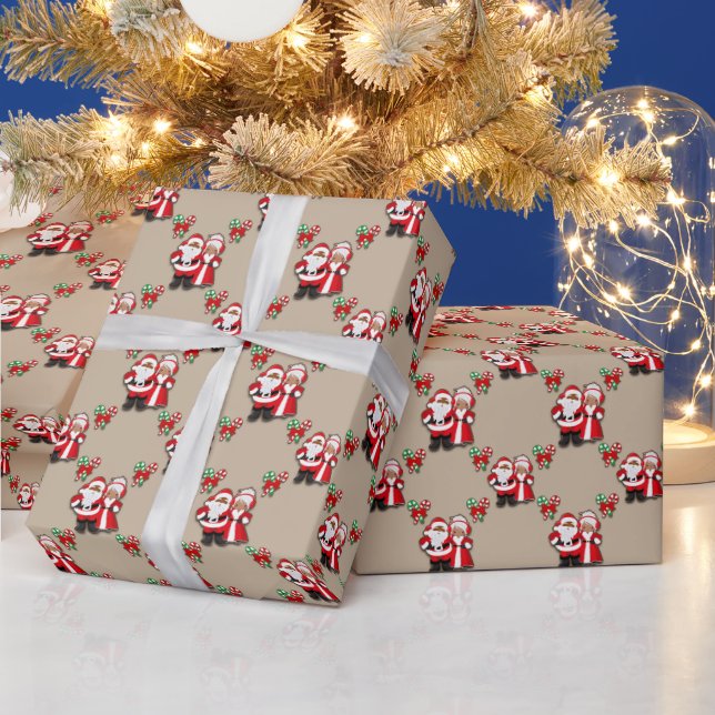 African American Mr and Mrs Clause Gift Wrap (Holidays)