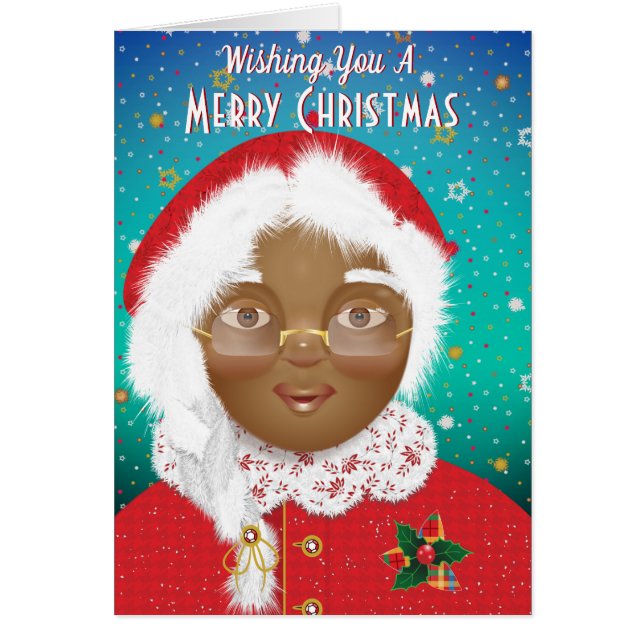 African American Mrs Santa Claus Christmas Holiday (Front)