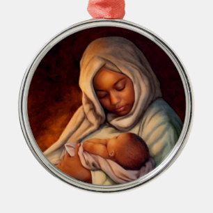 African American Nativity Art Christmas Ornaments