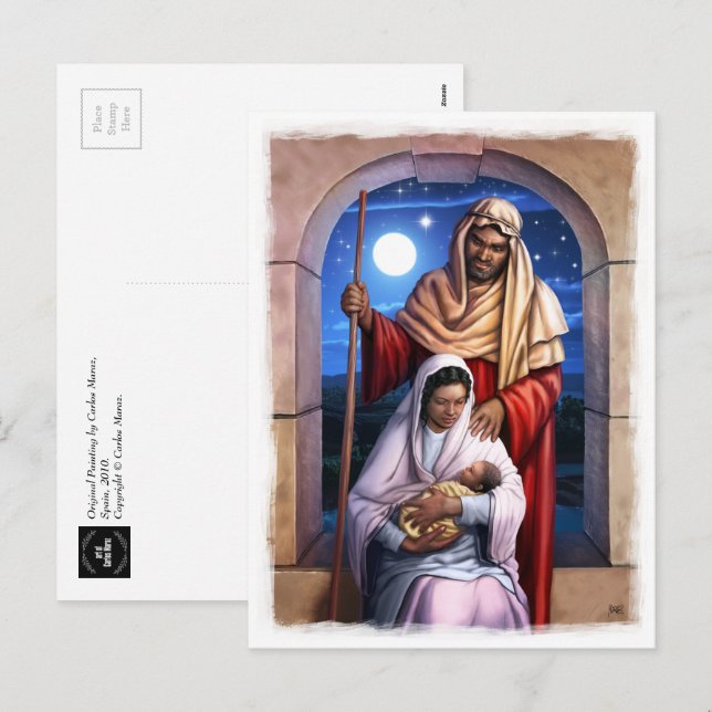 African American Nativity Art Christmas Postcards (Front/Back)