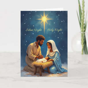 African American Nativity Christmas Silent Night Card