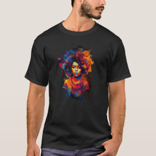African American  Natural Black Hair Beauty Art T-Shirt