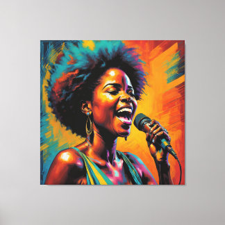 African American Neon Colored Impressionist Canvas Print