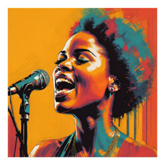 African American Neon Colored Impressionist Print 