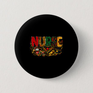 African american nurse black history month and 2 inch round button