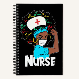 African American Nurse History Month Pride Black W Notebook