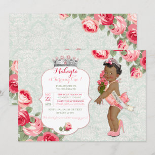 African American Pageant Princess Baby Invitation