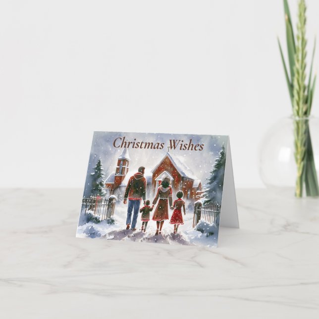 African American Personalized Christmas Card. Holiday Card (Front)