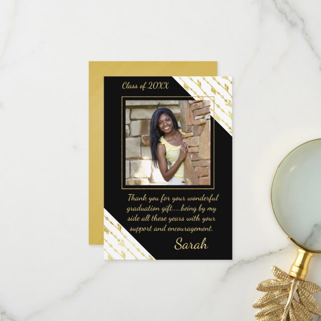 African American Photo Thank You Card (Front/Back In Situ)