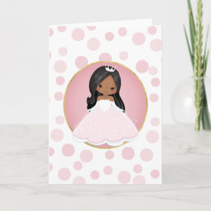 African American Pink Princess Card
