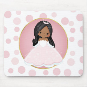 African American Pink Princess Mouse Pad