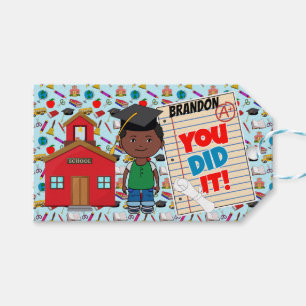 African American Preschool Graduation Tag  BOY