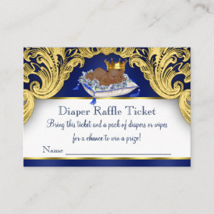 African American Prince Diaper Raffle Tickets Enclosure Card