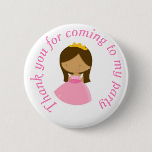 African American Princess and Dragon Birthday 2 Inch Round Button