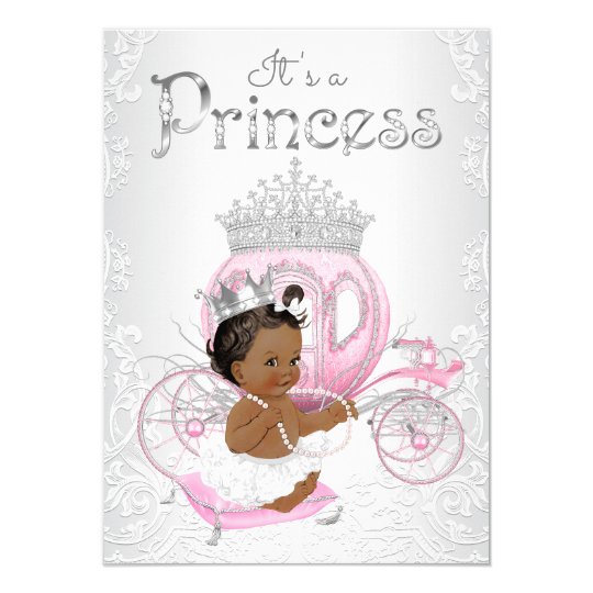 African American Princess Baby Shower Card