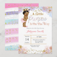 African American Princess Baby Shower Invitation