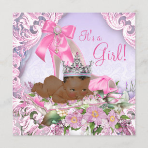 African American Princess Baby Shower Invitation