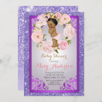 African American Princess Baby Shower Invite