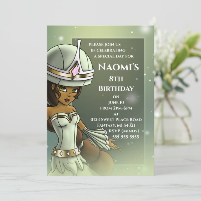 African American Princess Birthday Party Invitation (Standing Front)