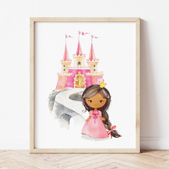 African American Princess, Castle, Girl Nursery Poster (Creator Uploaded)