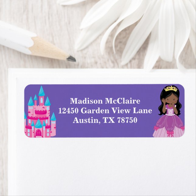 African American Princess Purple Return Address (Insitu)