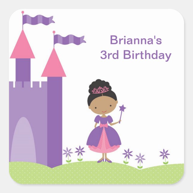 African American Princess Stickers (Front)