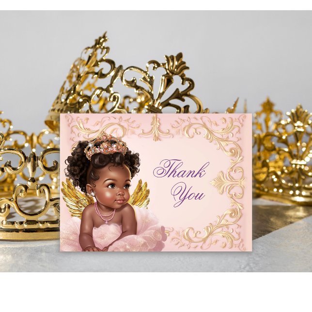 African American Princess Thank You Card (Creator Uploaded)