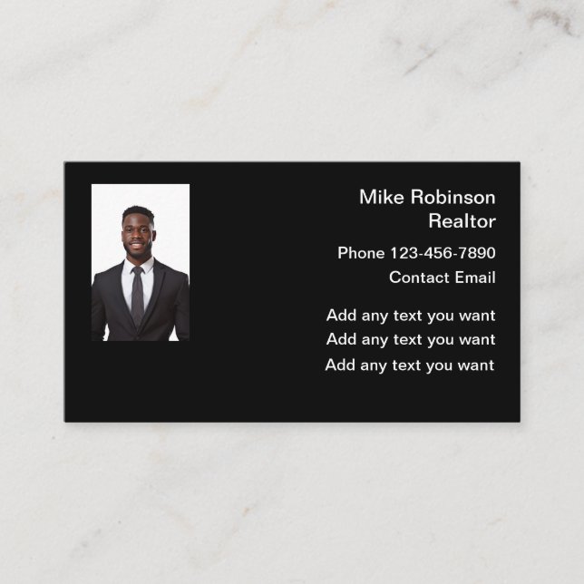 African American Realtor Photo Realtor Business Card (Front)