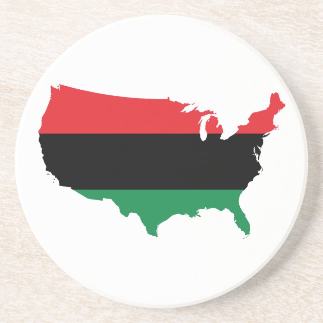 African American _ Red, Black & Green Colors Coaster (Front)