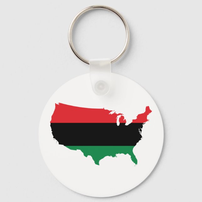 African American _ Red, Black & Green Colours Keychain (Front)