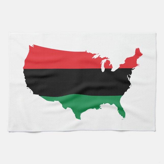 African American _ Red, Black & Green Colours Kitchen Towel (Horizontal)