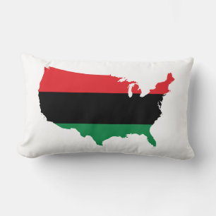 African American _ Red, Black & Green Colours Lumbar Pillow