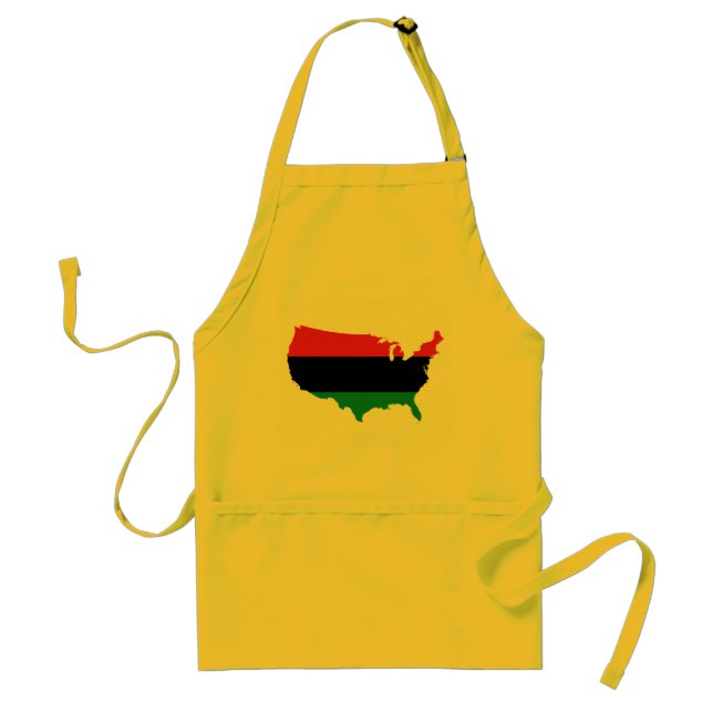 African American _ Red, Black & Green Colours Standard Apron (Front)
