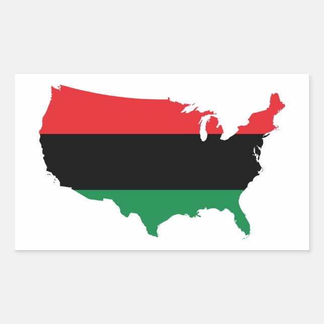 African American _ Red, Black & Green Colours Sticker (Front)