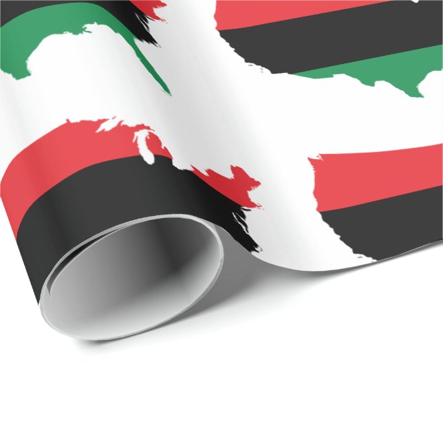 African American _ Red, Black & Green Colours Wrapping Paper (Roll Corner)