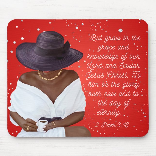 African American Red Diamond Scripture Mouse Pad (Front)