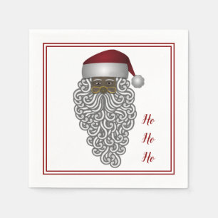 African American Retro Black Santa Claus Napkin
