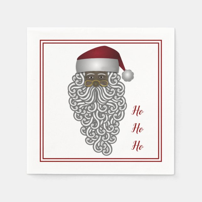 African American Retro Black Santa Claus Napkin (Front)
