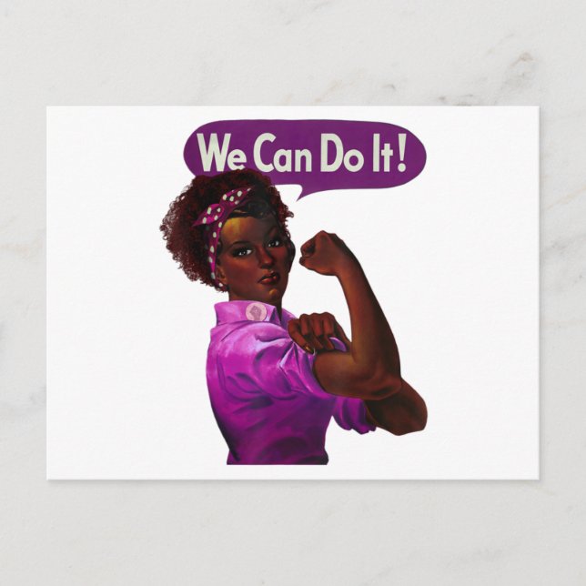 African American Rosie the Riveter Black History Announcement Postcard (Front)