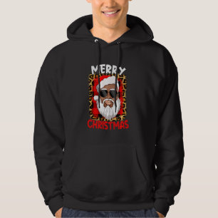African American Santa Black Merry Christmas 2021 Hoodie