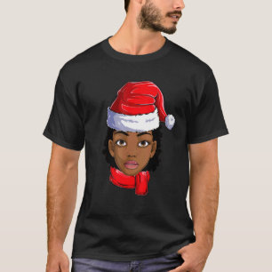 African American Santa Black Women Apparel Christm T-Shirt