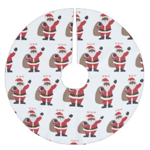 African American Santa Brushed Polyester Brushed Polyester Tree Skirt