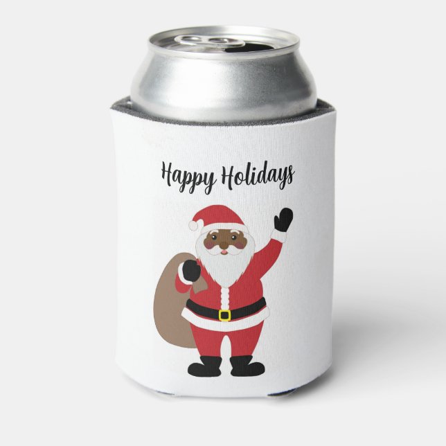  African American Santa Can Cooler (Can Back)