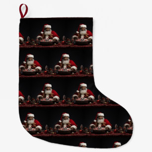African American Santa Candy Claus  Large Christmas Stocking