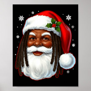 African American Santa Christmas Cool Black X-mas Poster