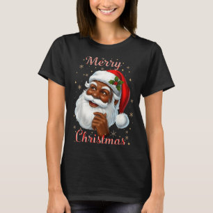 African American Santa Christmas Cool Black X-mas T-Shirt