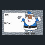 African American Santa Christmas Hanukkah Kwanzaa Sticker<br><div class="desc">African American Santa Christmas Hanukkah Kwanzaa Holiday Greetings Gift Tag Sticker       
Image © GraphicFactory.com</div>