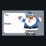 African American Santa Christmas Hanukkah Kwanzaa Sticker<br><div class="desc">African American Santa Christmas Hanukkah Kwanzaa Holiday Greetings Gift Tag Sticker       
Image © GraphicFactory.com</div>